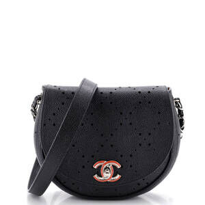 Chanel Saddle Bag Perforated Caviar
